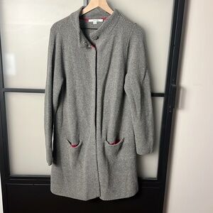 Boden Gray Coat with Red Accents